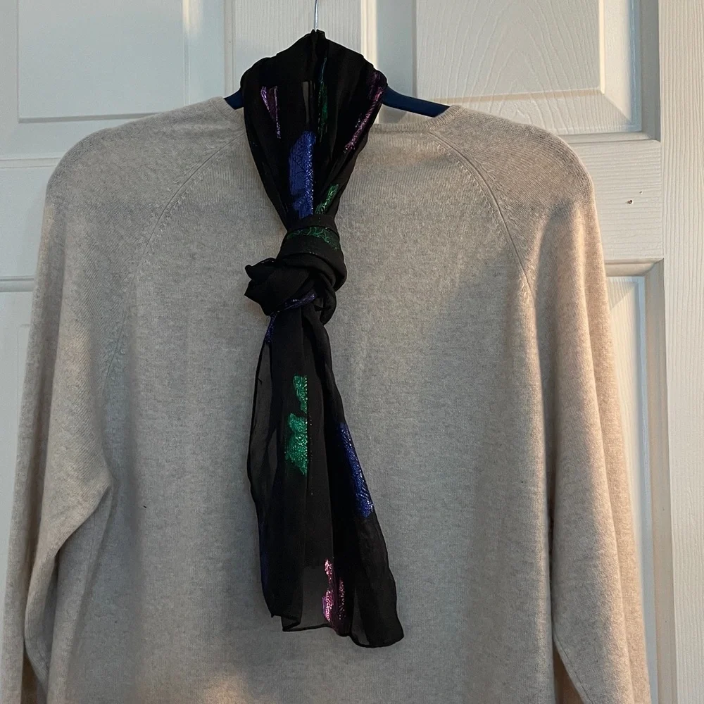 VTG FLORAL ETCHED SCARF